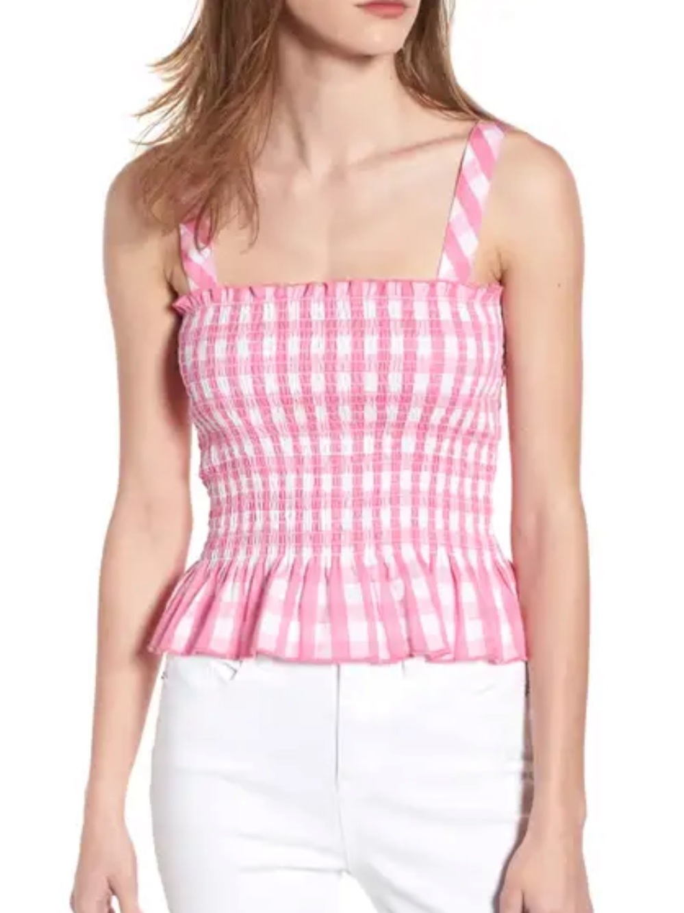 Ten Sixty Sherman Gingham Smocked Tank